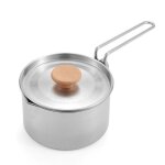 Bouilloire multifonctionnelle en acier inoxydable pour l'ext�rieur, pot a caf� portable pliable, th�i�re ...