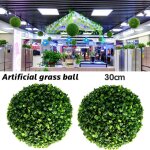 Boules de gazon artificiel topiaire, 2 pi�ces, 30cm, boule suspendue pour l'ext�rieur / l'int�rieur, ...