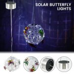 Boules lumineuses solaires en forme de papillon ¿ décoration suspendue en forme de globe craquelé pour ... Boules lumineuses solaires en forme de papillon ¿ décoration suspendue en forme de globe craquelé pour ...