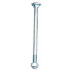 Boulons t�te ronde collet carr� japy acier zingu� blanc partiellement filet�s, Ø 10 mm, longueur 120 ...