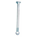 Boulons t�te ronde collet carr� japy acier zingu� blanc partiellement filet�s, Ø 8 mm, longueur 40 mm, ...