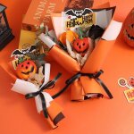 Bouquet de fleurs de citrouille artisanal pour halloween, dcoration de fleurs artificielles, faux bouquet ...