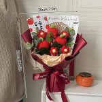 Bouquet de fleurs au crochet fini, bouquet de tournesol fait a la main, cadeau de saint - valentin, dcor ...