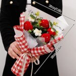 Bouquet de fleurs au crochet fini, bouquet de tournesol fait a la main, cadeau de saint - valentin, dcor ...