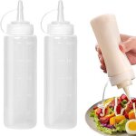 Bouteille d'assaisonnement extrud�e en plastique de qualit� alimentaire de 240 ml (2 pi�ces) avec couvercle, ...