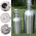 Bouteille de bière en acier inoxydable 1l 2l, bouteille d'eau durable, pratique, thermos, couvercle rabattable ... Bouteille de bière en acier inoxydable 1l 2l, bouteille d'eau durable, pratique, thermos, couvercle rabattable ...