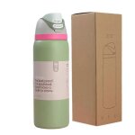 Bouteille d'eau isotherme owala freesip en acier inoxydable avec paille et mug thermique 33 oz( )