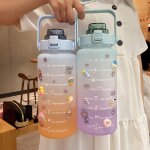 Bouteille d'eau portable de grande capacit, avec dgrad de paille, pour la maison et les voyages