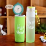 Bouteille d'eau en verre givr, portable, non givr, pour l't, plein air, maison, bureau, enfants, ...