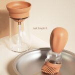 Bouteille d'huile en verre portable avec ration en silicone, brosse a huile de gril, pour la cuisson ...