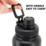 Bouteille en plastique avec couvercle rabattable en paille, pour bouteille d'eau a large bouche, pour ...