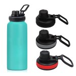 Bouteille en plastique avec couvercle rabattable en paille, pour bouteille d'eau a large bouche, pour ...