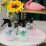 Bouteille de pulv�risation cactus 500ml, portable, brumisateur vide, buse de pulv�risation r�glable pour ...