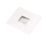 Bouton de meuble cuvette � encastrer forme carr� square - 73 x 73 mm - blanc mat estamp