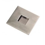 Bouton de meuble cuvette � encastrer forme carr� square - 73 x 73 mm - nickel� bross� estamp