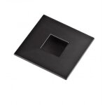 Bouton de meuble cuvette � encastrer forme carr� square - 73 x 73 mm - noir mat estamp
