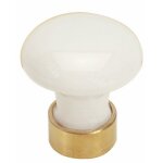 Boutons de meuble en porcelaine blanc - laiton - diamètre 35mm merigous Boutons de meuble en porcelaine blanc - laiton - diamètre 35mm merigous