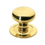 Bouton de porte rond en laiton poli verni cadap