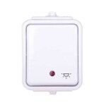 Bouton - poussoir avec voyant lumineux �tanche ip44 blanc wnt102cs01 cedar schneider