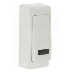 Bouton poussoir voyant saillie troit complet blanc