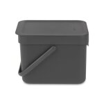 Brabantia poubelle encastrable waste bin sort & go 6 l gris