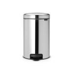 Brabantia poubelle � p�dale newicon, 12 litres, fermeture silencieuse, seau int�rieur en m�tal - brilliant ...