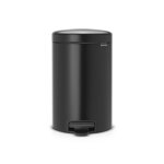 Brabantia poubelle  pdale newicon, 12 litres, fermeture silencieuse, seau en plastique - matt black ...