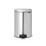 Brabantia poubelle � p�dale newicon, 20 litres, fermeture silencieuse, seau en plastique - matt steel ...