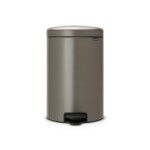 Brabantia poubelle � p�dale newicon, 20 litres, fermeture silencieuse, seau en plastique - platinum