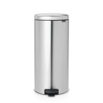 Brabantia poubelle  pdale newicon, 30 litres, fermeture silencieuse, seau en plastique - matt steel ...