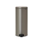 Brabantia poubelle  pdale newicon, 30 litres, fermeture silencieuse, seau en plastique - platinum