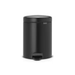 Brabantia poubelle � p�dale newicon, 5 litres, fermeture silencieuse, seau en plastique - matt black