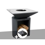 Brasero artiss g2 graphite plaque de cuisson acier inoxydable alimentaire + housse de protection