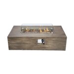 Bras�ro de jardin gaz chauffage ext�rieur effet bois housse de protection ecran pierres de lave marron ...