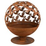 Brasero rond découpe oiseaux Brasero rond découpe oiseaux