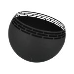 Brasero terrase rond bandes coloris noir - 58 x 58 x 46, 5 cm - esschert design Brasero terrase rond bandes coloris noir - 58 x 58 x 46, 5 cm - esschert design