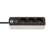 Brennenstuhl multiprise ecolor 3 prises - cable 1. 50m h05vv - f3g1. 0. avec interrupteur - . blanc - ...