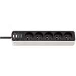 Brennenstuhl multiprise ecolor 5 prises - cable 1. 50m h05vv - f3g1. 0. avec interrupteur - . blanc - ...