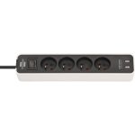 Brennenstuhl multiprise ecolor blanche. 4 prises + 2 prises usb. avec 1. 5m de c�ble