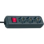 Brennenstuhl prolongateur multiprise eco - line avec interrupteur, c�ble 1, 5 mm Ø , 3 prises argent ...