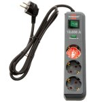 Brennenstuhl prolongateur multiprise eco - line avec parasurtenseur 13. 500a 3 prises anthracite 1, 5m ...