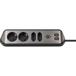 Brennenstuhl prolongateur multiprise stilo avec fonction de charge usb / noir - 1153590410
