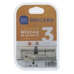 Bricard astral 15691 cylindre 40 + 50 mm double entrée laiton nickelé Bricard astral 15691 cylindre 40 + 50 mm double entrée laiton nickelé