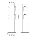 Brilliant - dody borne avec 4 prises coloris noir - métal / plastique e27 led xw