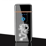 Briquet rechargeable usb a capteur tactile, portable, coupe - vent, double face Briquet rechargeable usb a capteur tactile, portable, coupe - vent, double face