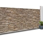 Brise vue occultant 1, 2 x 10 m motif pierre 160 gr / m