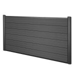 Brise - vue en wpc sarthe, cl�ture brise - vent, poteaux aluminium el�ment de base, 1. 90m anthracite ...