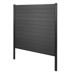 Brise - vue en wpc sarthe, clture brise - vent, poteaux aluminium elment de base, 190cm anthracite