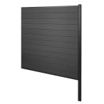 Brise - vue en wpc sarthe, cl�ture brise - vent, poteaux aluminium el�ment d'extension, 185cm anthracite ...