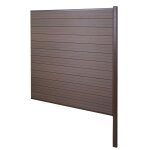Brise - vue en wpc sarthe, cl�ture brise - vent, poteaux aluminium el�ment d'extension, 185cm marron